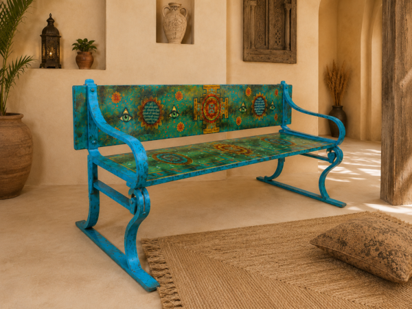 Convertible Bench to Table Hand Painted