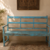 Vintage Distressed Blue Wooden Bench 1