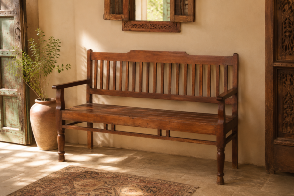Handcrafted Solid Wood Bench