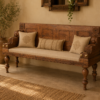 Handcrafted Rustic Wooden Bench | Vintage Farmhouse Solid Wood Seating3