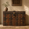 Vintage Wooden Dhamchiya Storage Chest