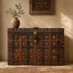 Vintage Wooden Dhamchiya Storage Chest
