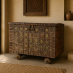 Vintage Wooden Dhamchiya Storage Chest