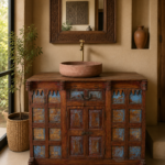 Vintage Wooden Dhamchiya Bathroom Vanity