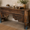 Reclaimed Antique Hand-Carved Wooden Console Table1
