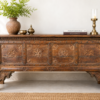 Hand Carved Wooden Storage Chest