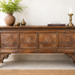 Hand Carved Wooden Storage Chest