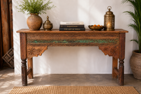 Reclaimed Wood Console Table – Handcrafted Rustic Entryway & Hallway Accent Table (67 x 35 x 16 Inches)