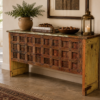 Handcrafted Vintage Reclaimed Wood Console Table with Rustic Distressed Finish for Entryway and Living Room1