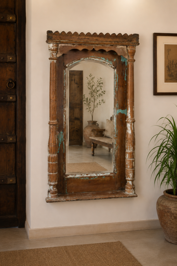 Rustic Wooden Wall Mirror