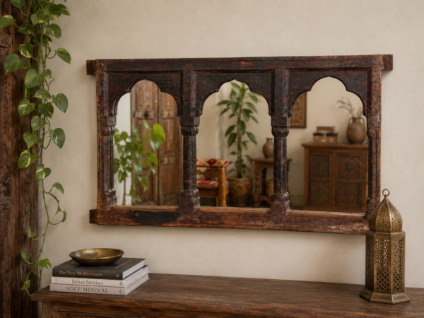 Vintage Wooden Wall Mirror