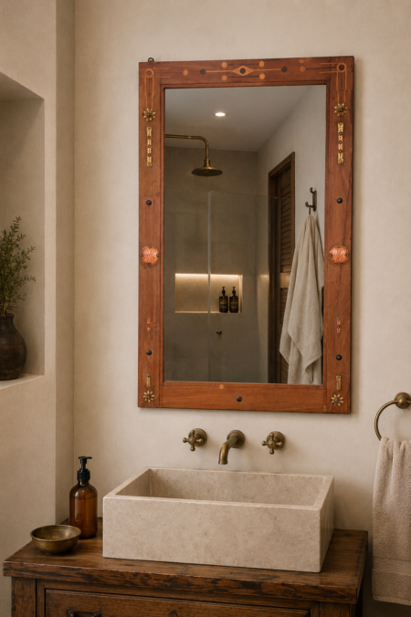 Handcrafted Wooden Wall Mirror1