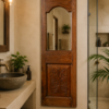 Rustic Wooden Wall Mirror with Handcrafted Reclaimed Wood Frame2