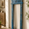 Blue Wooden Wall Mirror Frame Handcrafted from Reclaimed Solid Wood1