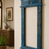 Blue Wooden Wall Mirror Frame Handcrafted from Reclaimed Solid Wood2
