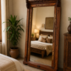 Full Length Wooden Floor Mirror with Handcrafted Rustic Solid Wood Frame2