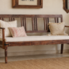 Rustic Solid Wood Bench with Backrest | Handcrafted Farmhouse Seating Bench