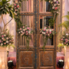 Antique Wooden Room Divider with Hand Carved Rustic Indian Panels3
