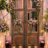 Antique Wooden Room Divider with Hand Carved Rustic Indian Panels4