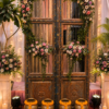 Antique Wooden Room Divider with Hand Carved Rustic Indian Panels45