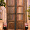 Antique Wooden Room Divider with Hand Carved Rustic Indian Panels2