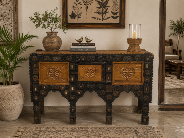 Vintage Carved Wooden Sideboard2