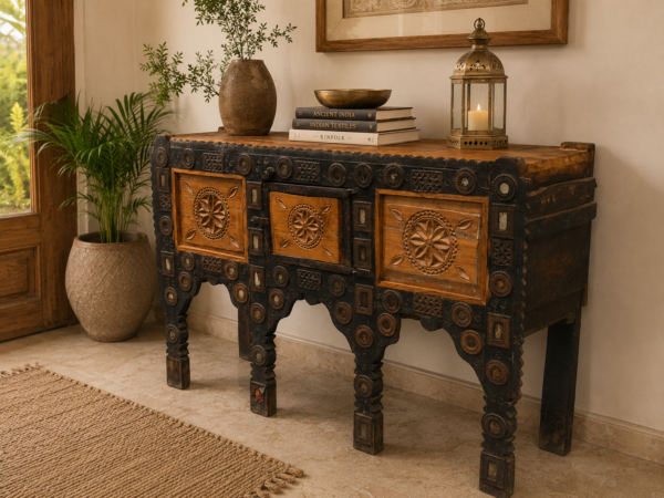 Vintage Carved Wooden Sideboard