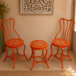 Orange Floral Garden Furniture