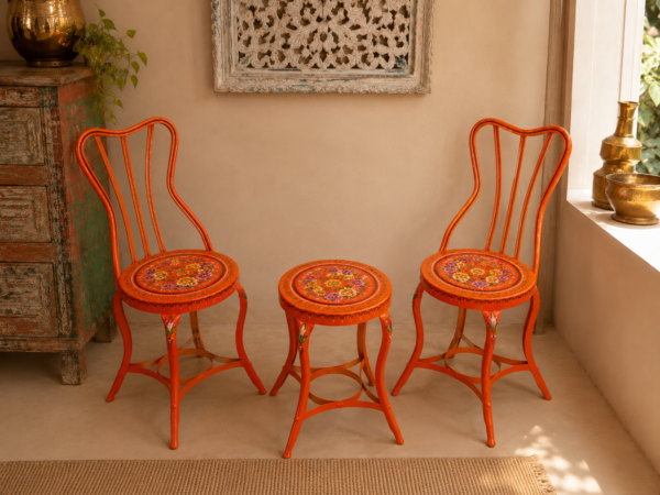 Orange Floral Garden Furniture