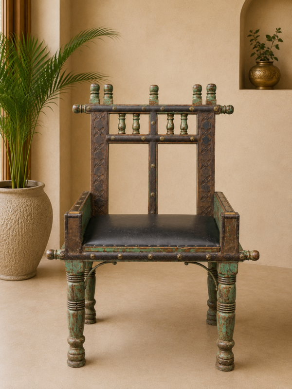 Armchair with Leather Seat