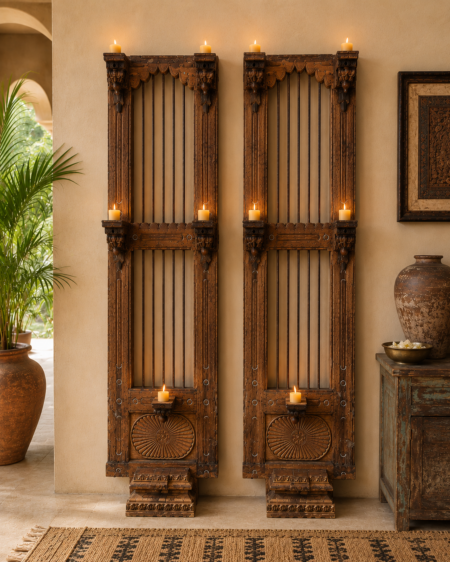 Wooden Candle Holder Panel