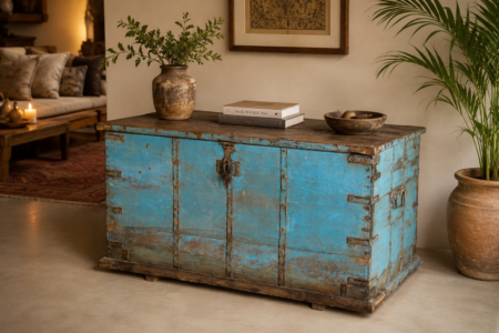 Vintage Wooden Storage Trunk