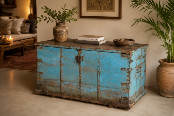 Vintage Wooden Storage Trunk