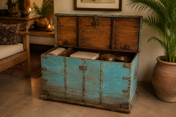 Vintage Wooden Storage Trunk2-collectible vintag3