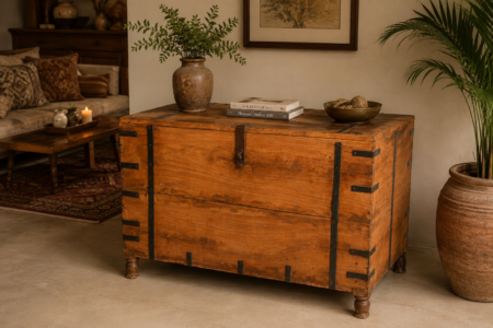 Vintage Wooden Storage Trunk - collectible vintage2