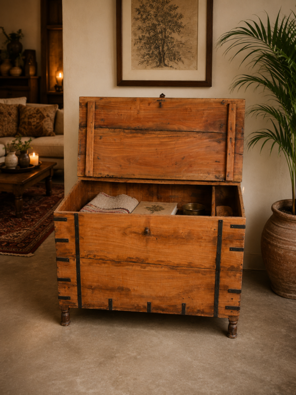 Vintage Wooden Storage Trunk - collectible vintage1