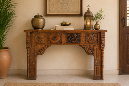 Handcrafted Solid Wood Console Table 1