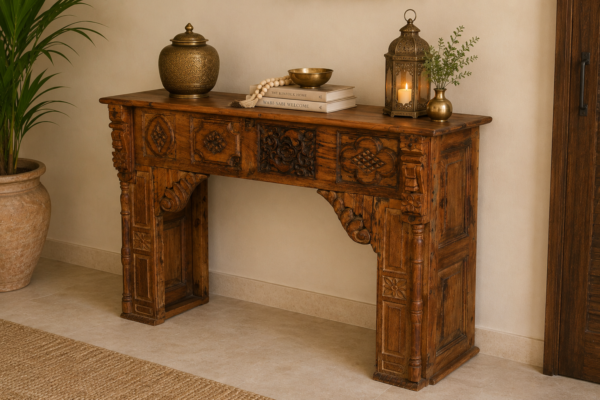 Handcrafted Solid Wood Console Table 3