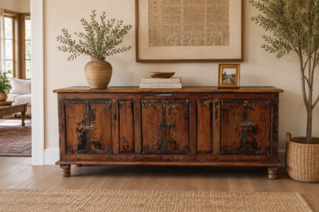 Vintage Wooden Sideboard Cabinet
