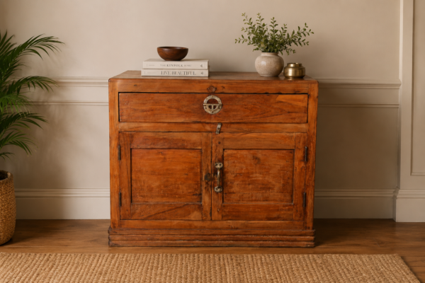Vintage Reclaimed Wood Storage Cabinet