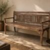 Handcrafted Rustic Solid Wood Bench