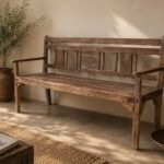 Handcrafted Rustic Solid Wood Bench