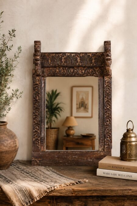 Antique Wooden Wall Mirror