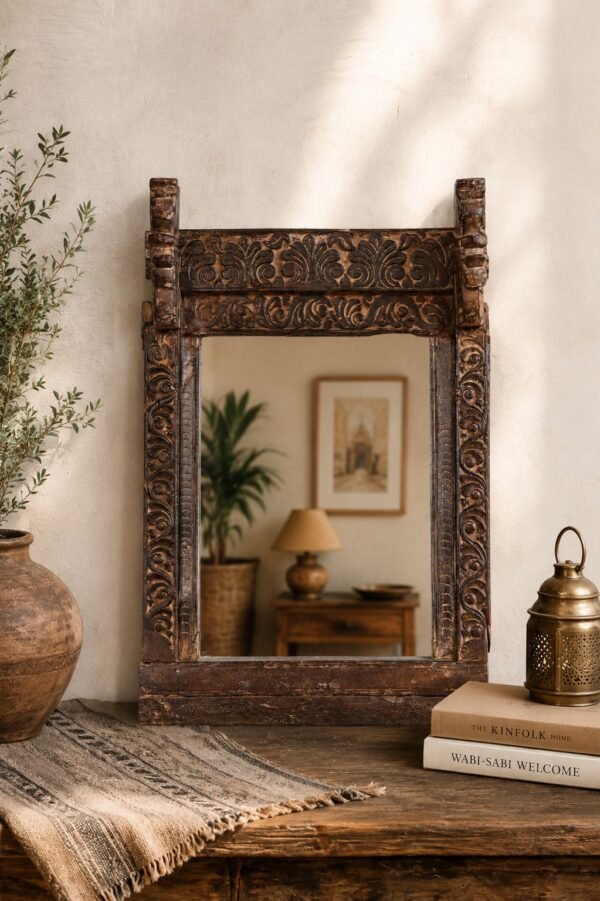 Antique Wooden Wall Mirror