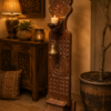 Handcrafted Wooden Wall Sconce with Candle Holder4