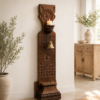 Handcrafted Wooden Wall Sconce with Candle Holder5