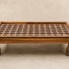Handcrafted Wooden Glass Top Coffee Table – 61 x 31 x 18 Inches-collectible vintage8