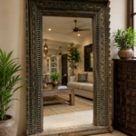 Wooden Carved Mirror-collectible vintage1