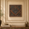 2x2 feet handcrafted wooden wall art with intricate vintage carved patterns and rustic wooden frame-Collectible vintage-2