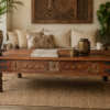 Wooden Coffee Table – Stunning Handcrafted Rustic Center Table-collectible vintage-3